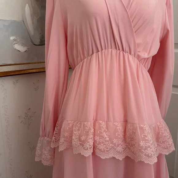 Chicwish Laced Tiered Chiffon Midi Dress - Picture 3 of 5